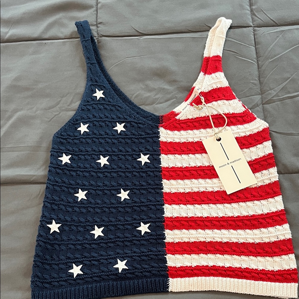 Polo Ralph Lauren Red, White, and Blue Knit Tank Top
